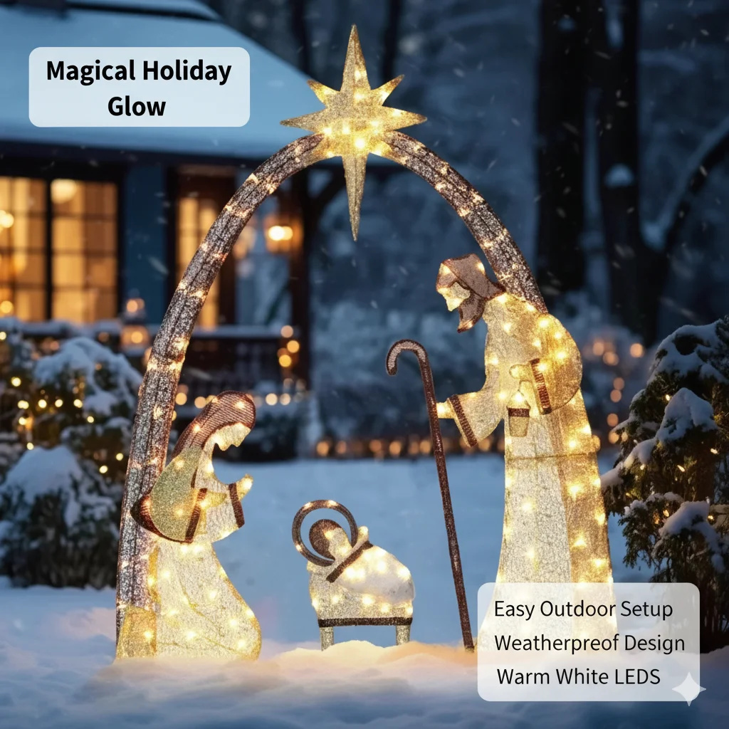 Outdoor Lighting Effects - Decorazioni per esterni per presepe natalizio